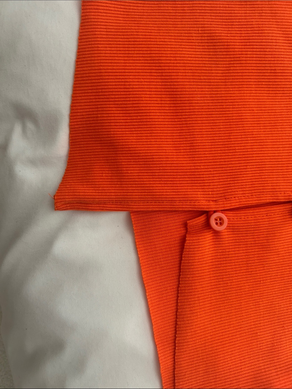 Bright Orange Ribbed Button-Front crop Tank - Picture 6 of 6